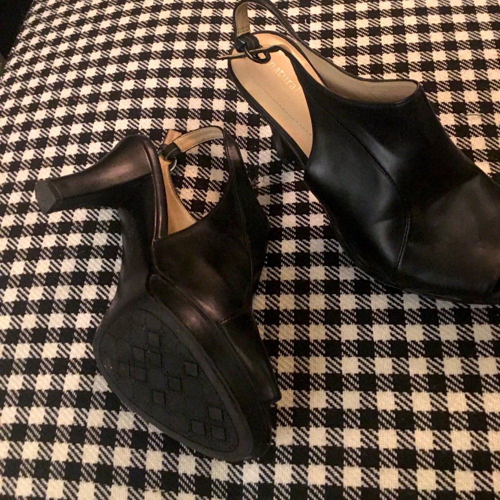 Black Open Toe Sandals with Heels